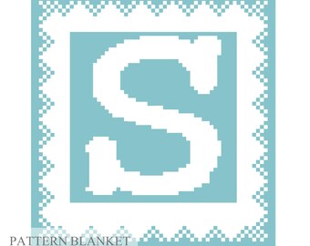 Loop Yarn Blanket Pattern Letter S Initial. Finger Knitting : Good Easy DIY Tutorial (PDF)