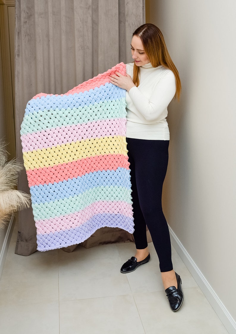 Loop Yarn Blanket Pattern Download Crisscross Blanket Etsy