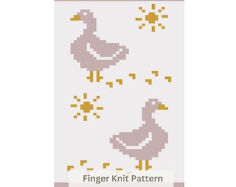 Schema per lavorare a maglia con le dita una coperta spessa in oca: tutorial fai da te facile (scarica PDF)