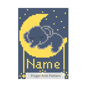 Niestandardowe dzierganie palcami. Spersonalizowany wzór na gruby kocyk dla niemowląt w formacie PDF
