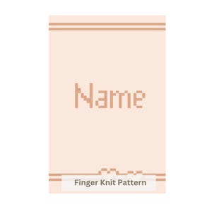 Custom Name Chunky Blanket Pattern, Minimalist Heart Design, Personalized Knit, Finger Knitting Graph