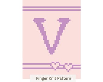 Schema per realizzare una coperta spessa a maglia: iniziale della lettera V, lavorata a maglia con le dita (PDF)