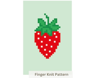 Schema per coperta spessa da lavorare a maglia con le dita: ciniglia alla fragola (tutorial PDF)