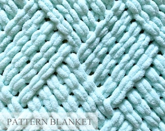 Loop yarn pattern, Criss-Cross, Blanket knitting pattern, Alize Puffy Pattern, Finger knit blanket pattern, Five weave blanket pattern