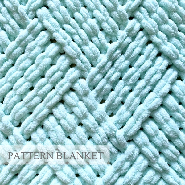 Loop yarn pattern, Criss-Cross, Blanket knitting pattern, Alize Puffy Pattern, Finger knit blanket pattern, Five weave blanket pattern