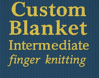 Modello PDF per coperta a maglia grossa personalizzata / maglia a dita personalizzata