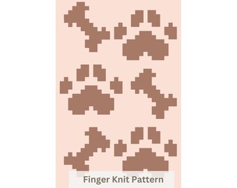 Schema per lavorare a maglia una coperta con stampa di zampa: tutorial fai da te per lavorare a maglia con le dita (schema PDF)