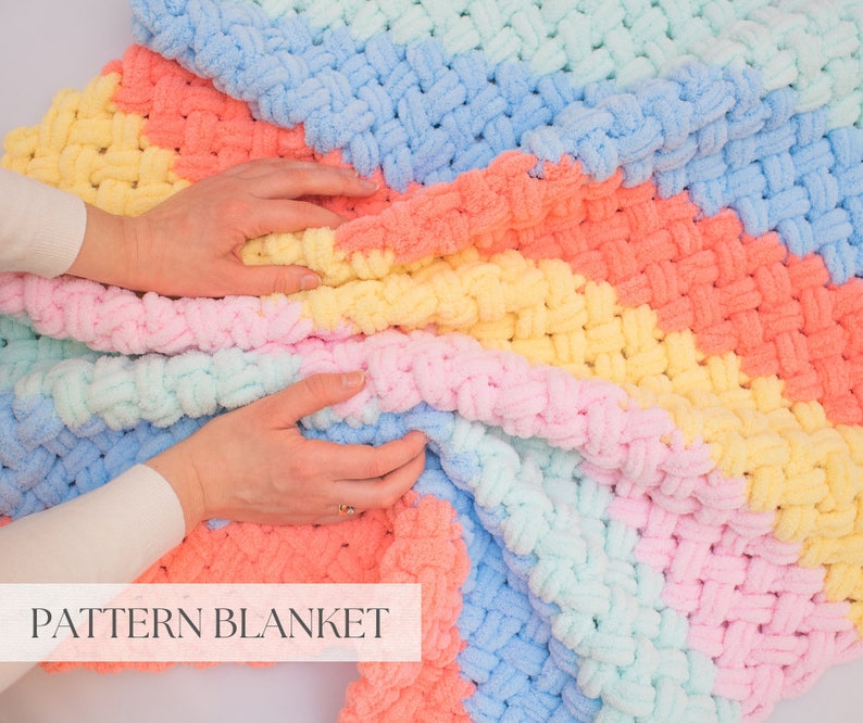 Loop Yarn Blanket Pattern Download Crisscross Blanket Etsy