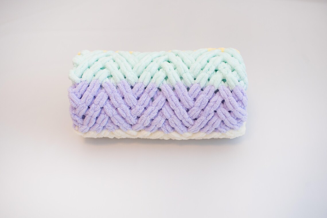 Loop Yarn Blanket Pattern Chunky Knit Blanket Herringbone Etsy