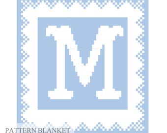 Loop Yarn Blanket Pattern Letter M Initial. Finger Knitting : Good Easy DIY Tutorial (PDF)