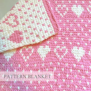 Alize Puffy More Blanket Pattern pdf+video, Finger Knit Blanket Pattern, Loop Yarn Blanket Pattern, Do It Yourself, Hearts Blanket Pattern