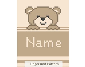 Benutzerdefinierte Finger stricken / personalisierte Baby Grobstrick-Decke Muster PDF