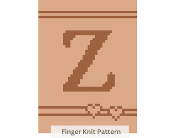 Schema per realizzare una coperta spessa: maglia con le dita e l'iniziale della lettera Z (PDF)