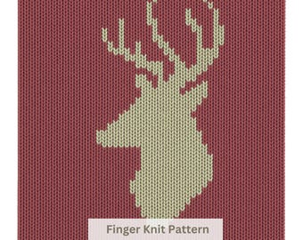 Deer Chunky Blanket Finger Strick-Muster: Einfache DIY-Anleitung (PDF Download)