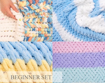 Beginner Loop Yarn Blanket Pattern: Alize Puffy Finger Knitting (PDF)