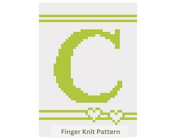 Schema per realizzare una coperta spessa a maglia: lettera iniziale C, lavorata a maglia con le dita (PDF)