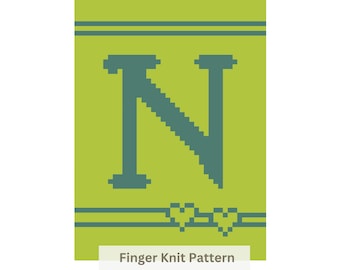 Grobstrick-Decke Strickmuster: Buchstabe N, Easy DIY Fingermuster (PDF)