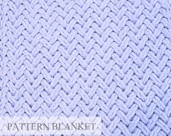 Modello per coperta da lavorare a maglia con le dita per principianti: filato ad anello (modello PDF)