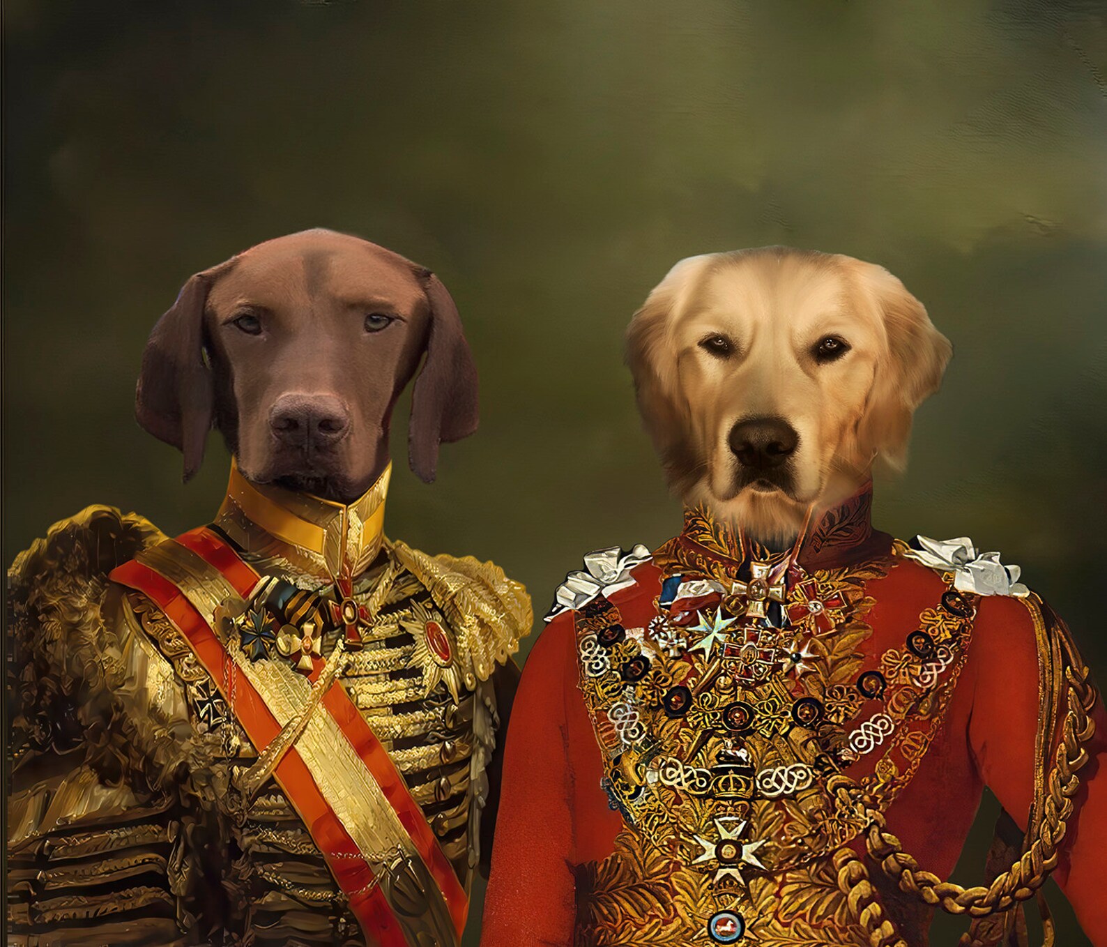 Portrait militaire personnalisé de crabot animal de
