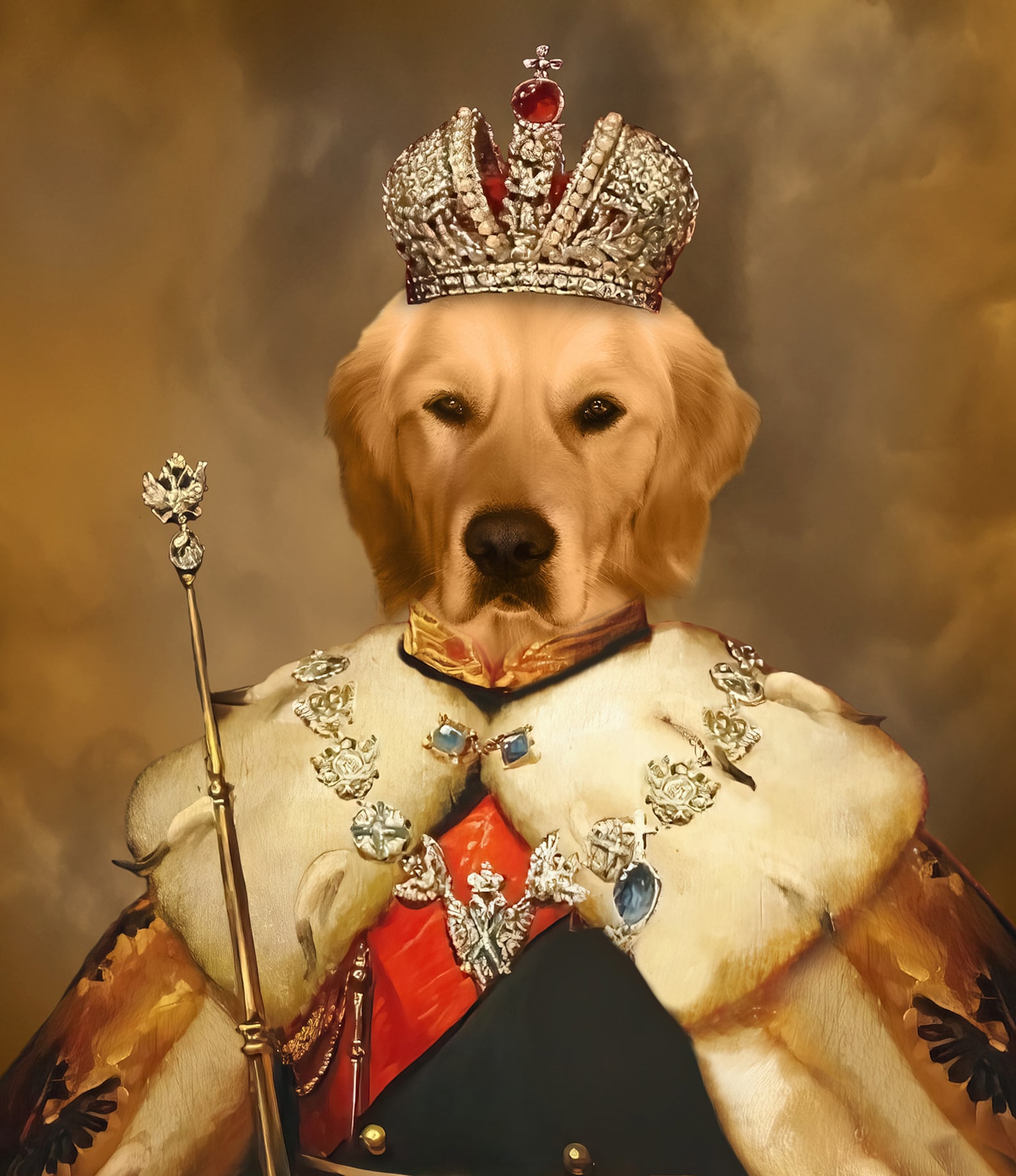 Custom king Dog Portrait Pet Portrait Royal Renaissance Etsy