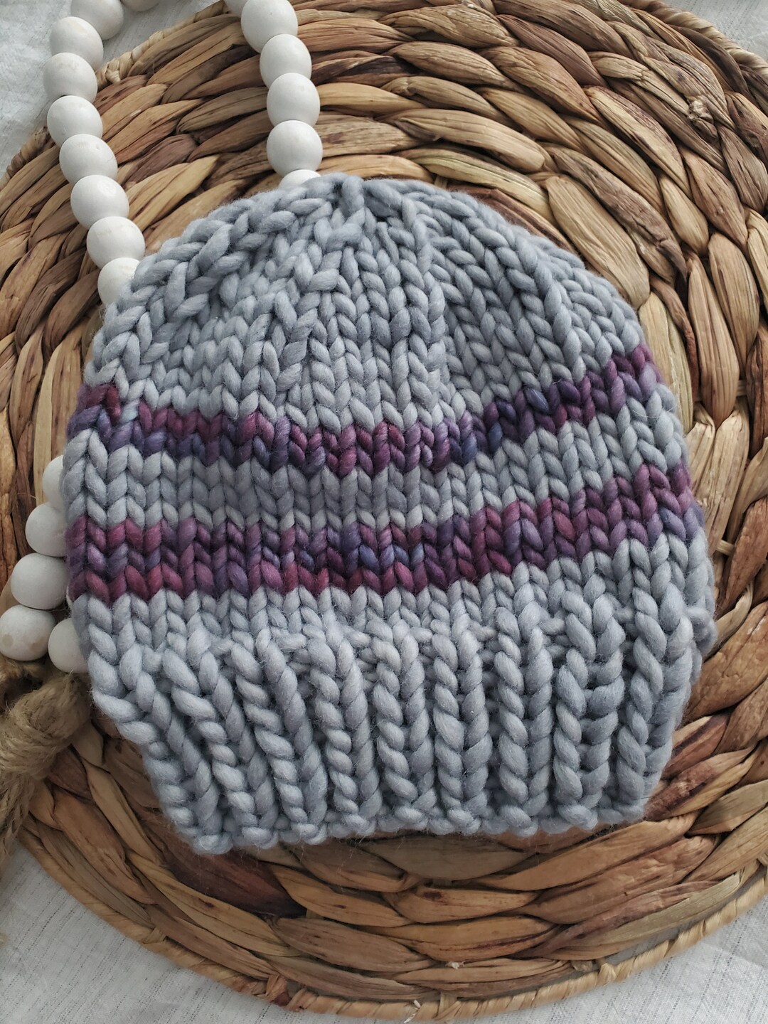 Chunky Knit Beanie for Kids, Merino Wool Toque, Children's Knitted ...