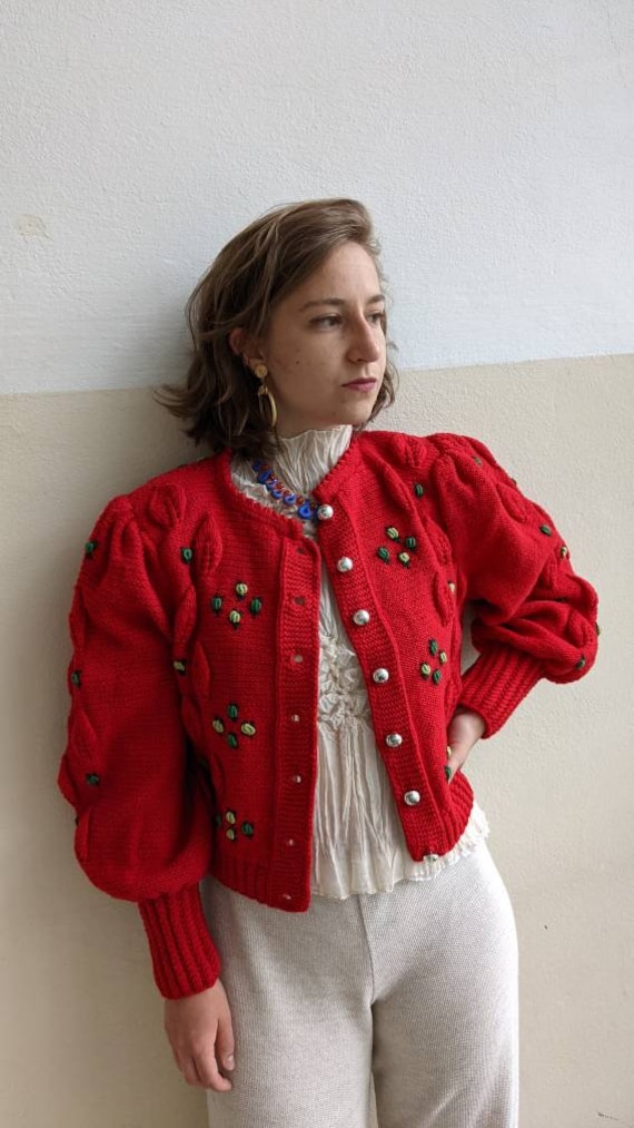 Very rare vintage authentic Lanz Cardigan with go… - image 6