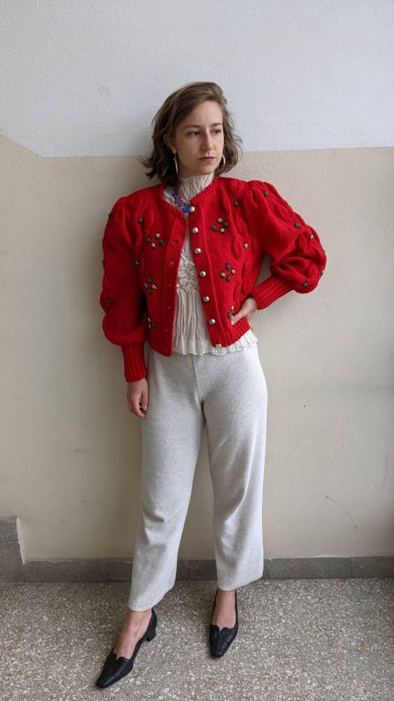 Very rare vintage authentic Lanz Cardigan with go… - image 9