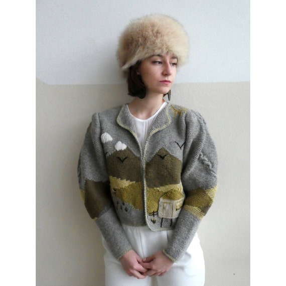 Vintage Lanz austrian tracht hand knit Cardigan wi
