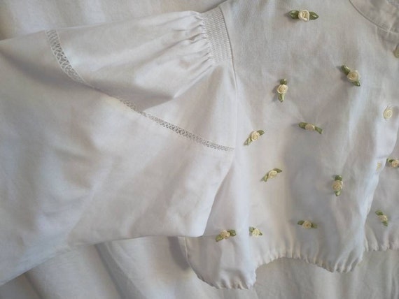 Cropped austrian blouse, cropped linen blouse, Tr… - image 5