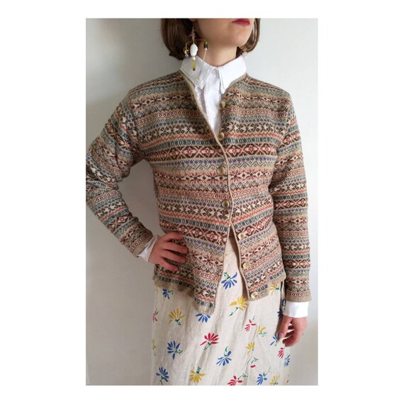 fairisle Laura Ashley cardigan, Vintage Laura Ashl