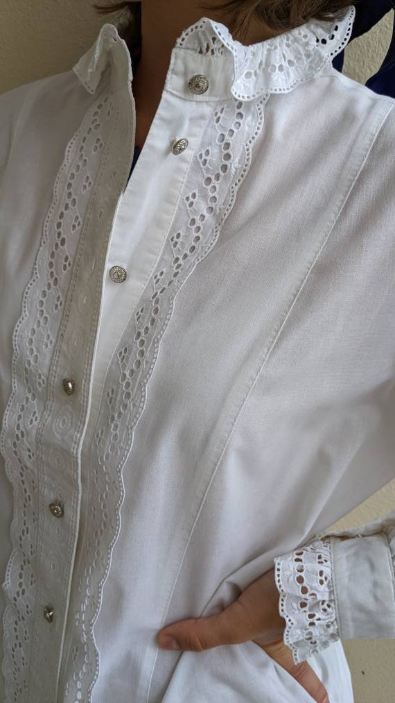 Dreamy austrian Vintage Tracht Dirndl blouse with… - image 3