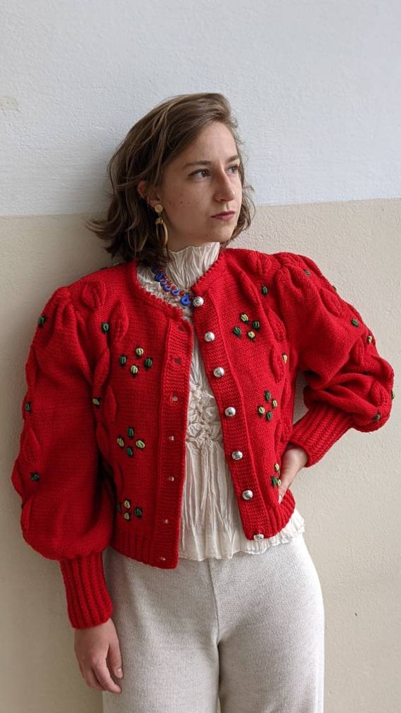 Very rare vintage authentic Lanz Cardigan with go… - image 7