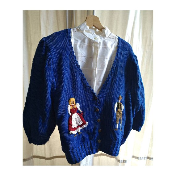 Hand knitted austrian Trachten jacket,austrian kni