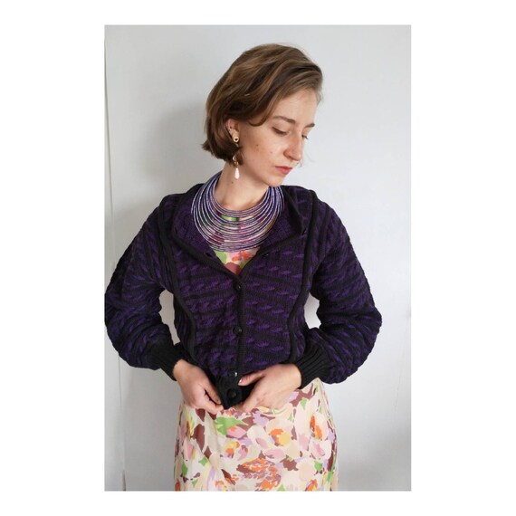 Knitted austrian Trachten jacket, Strickjacke,wool