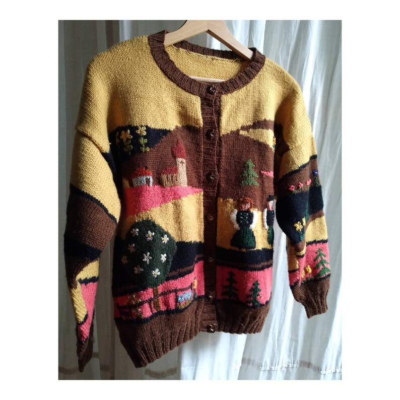 chunky embroidered cardigan