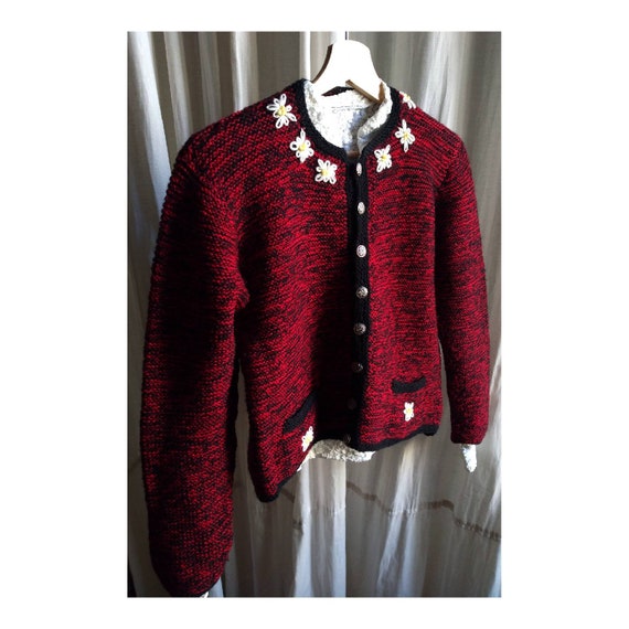 Hand knitted austrian Trachten jacket, Strickjacke
