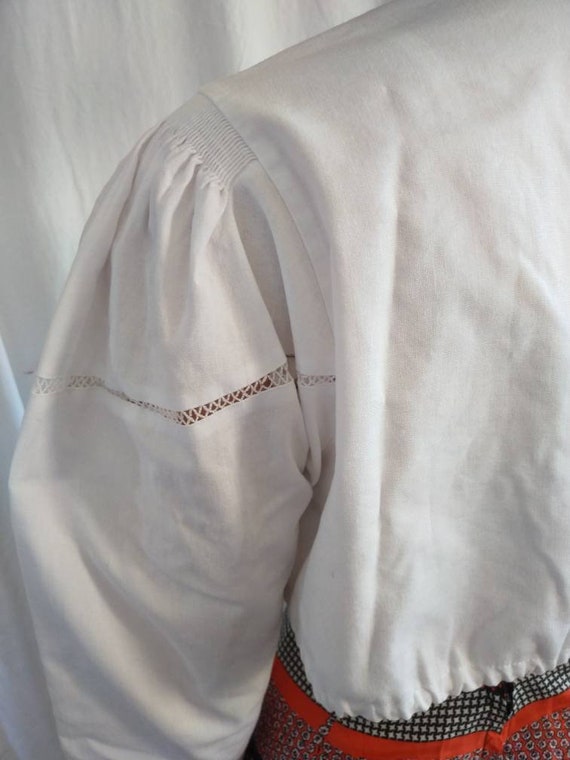 Cropped austrian blouse, cropped linen blouse, Tr… - image 4