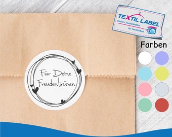 Tears of joy sticker "For your tears of joy", round Ø 5 cm, with ring heart sticker FT003
