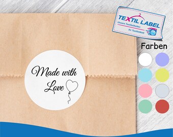 Sticker Made with Love, round Ø 5 cm, packaging sticker, gift MB011