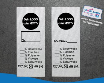 Commercial labels universal with your own logo material for self-cut textile label for folding L001 labels personalized
