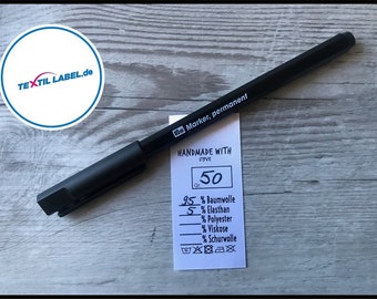 Pluma textil para etiquetas textiles que marcan la pluma negra