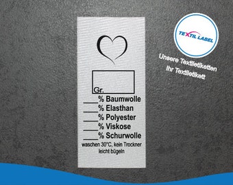 Textile labels for self-labeling UT030, handmade textile label cut to fold motif 2 without Ginetex labels