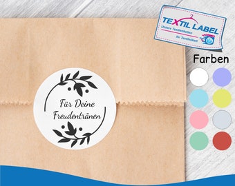 Tears of joy sticker "For your tears of joy", round Ø 5 cm, sticker FT001
