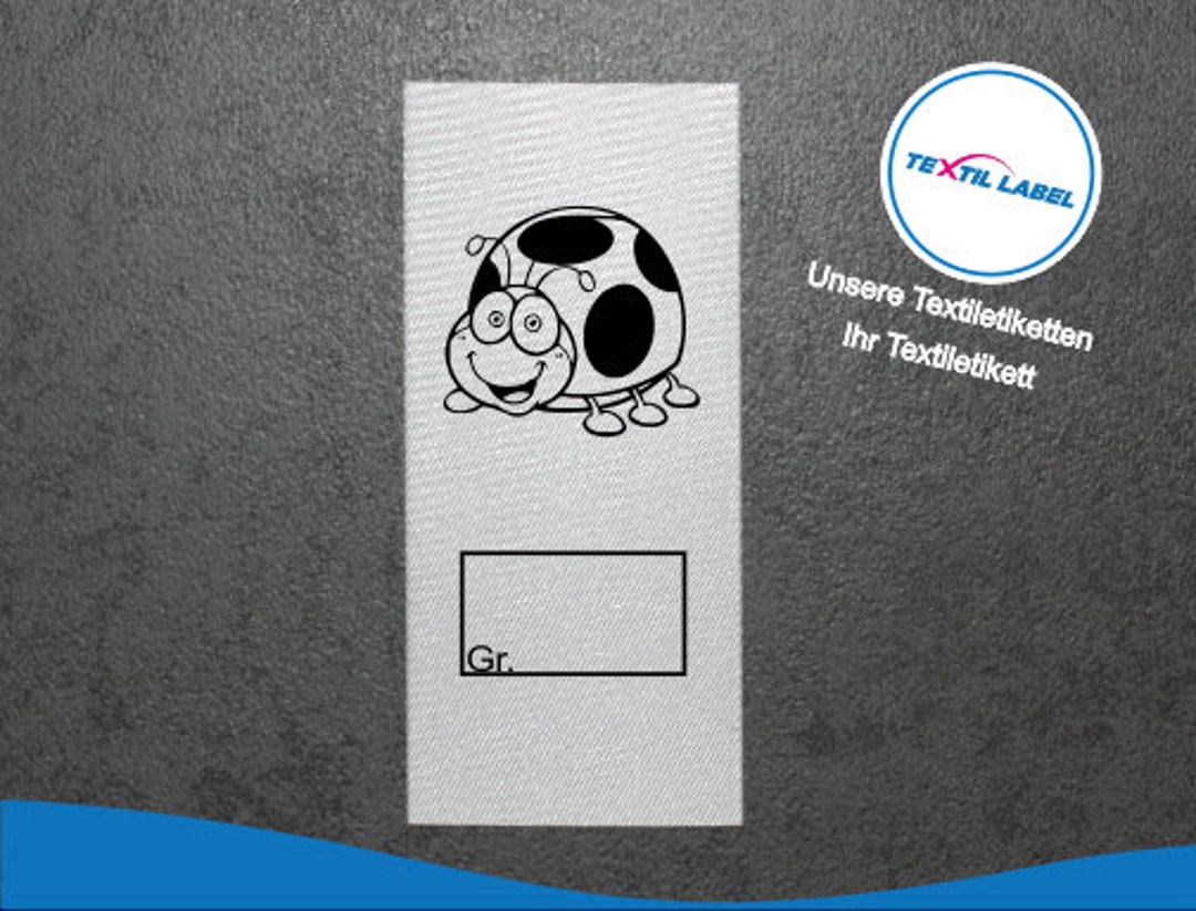 Textile Labels With Ladybug Motif and Size Field for Labeling Yourself ...