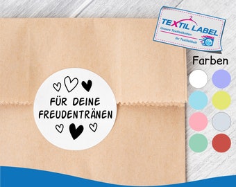 Tears of joy sticker "For your tears of joy", round Ø 5 cm, with hearts 2 FT006