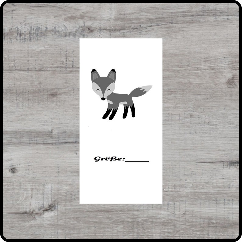 Textiletiketten mit Fuchs zum Selbst beschriften 50 Stück