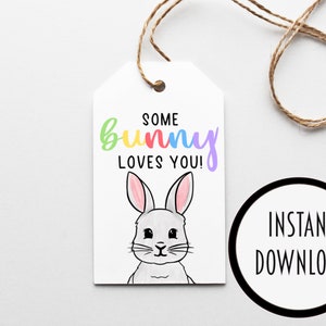 Some BUNNY loves you! - Printable Gift Tags, Easter Tags, Friend Gift Tags, Neighbor Gift Tags, Ministering Tags