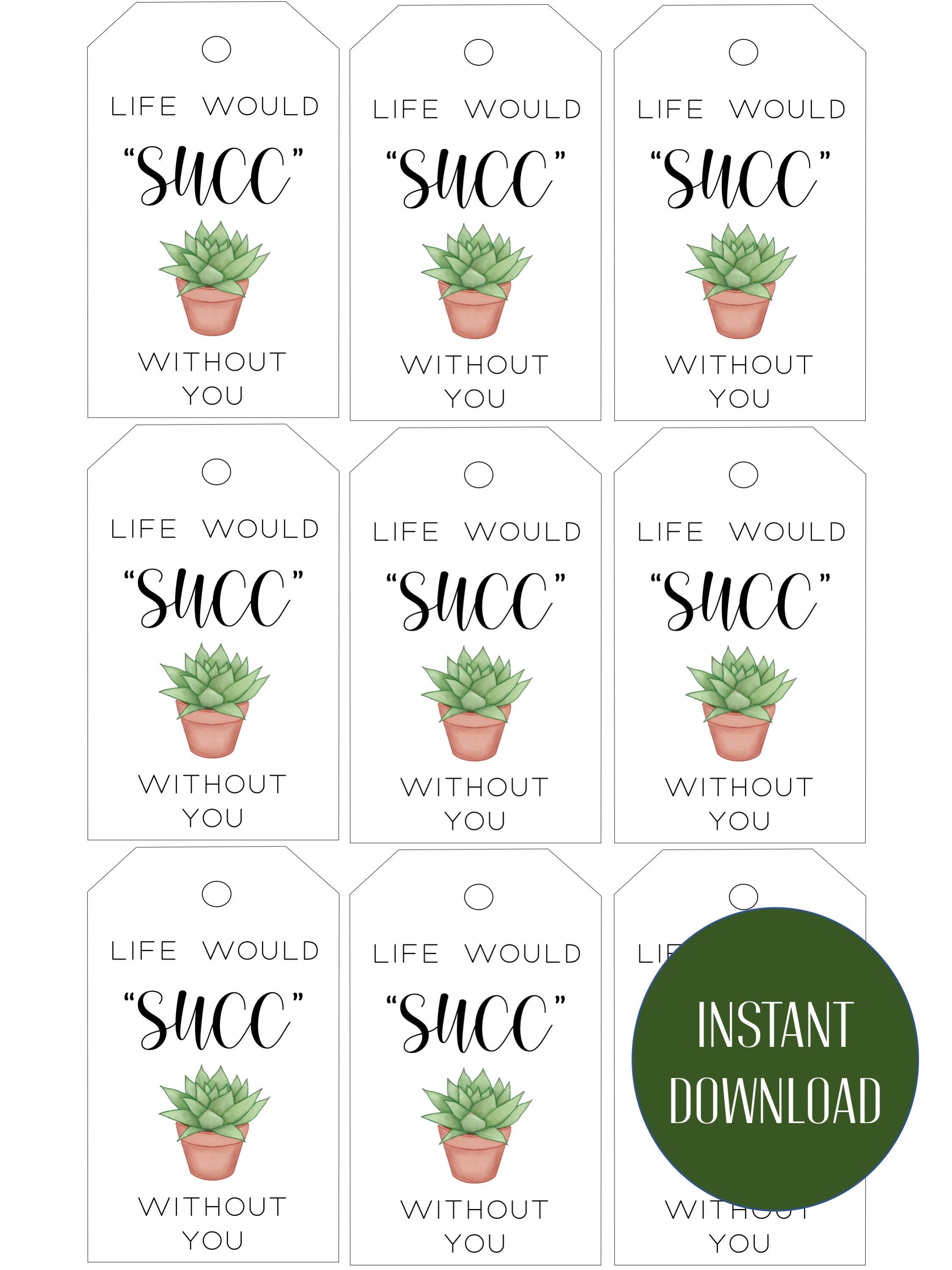 Printable Succulent Tags