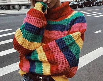retro rainbow sweater