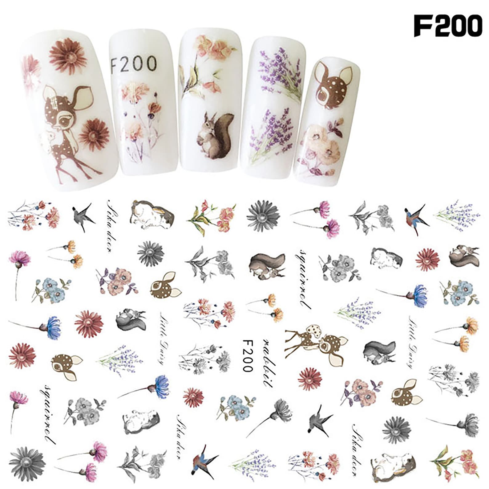 Ink Flower 3D Nail Sticker Nail Water StickerNail Etsy